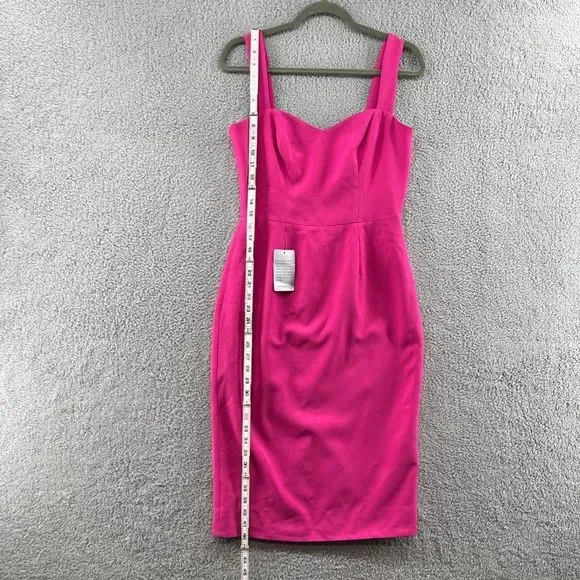 DRESS THE POPULATION Nicole Hot Pink Midi Sweetheart Dress Barbiecore NWT - Picture 8 of 12